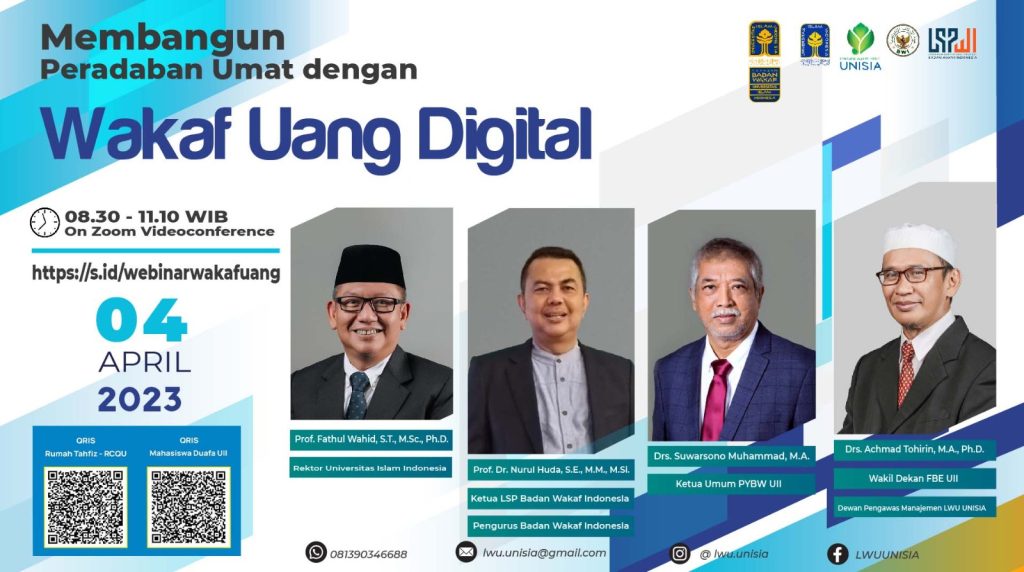LWU UNISIA YBW UII BEKERJA SAMA DENGAN UII SELENGGARAKAN WEBINAR WAKAF UANG